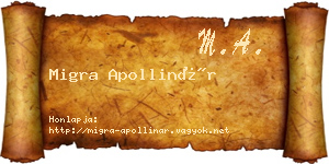 Migra Apollinár névjegykártya